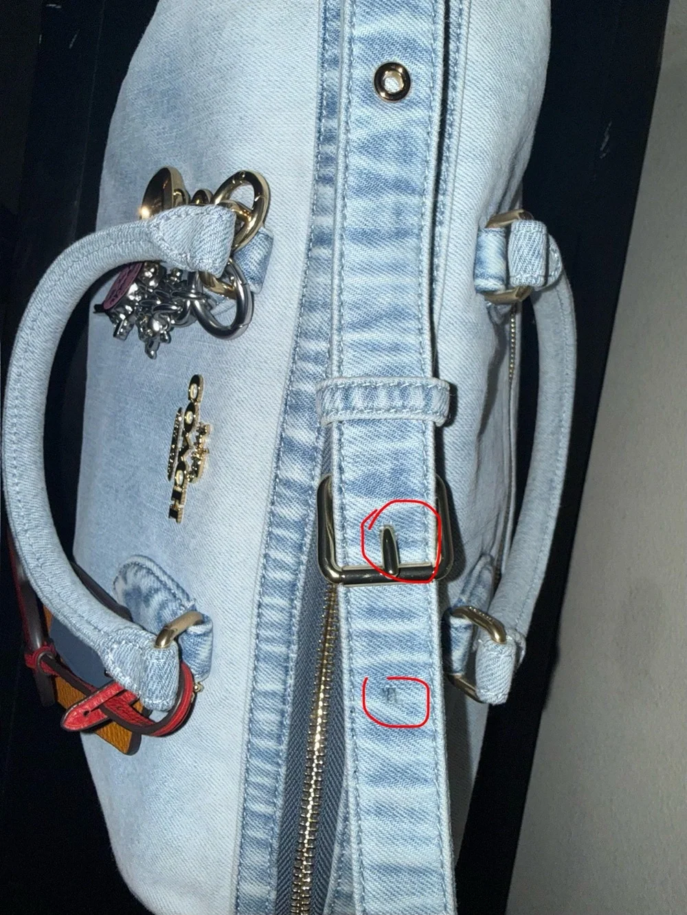 Coach Large Rowan in Loved Denim, like new. *Dust bag included.